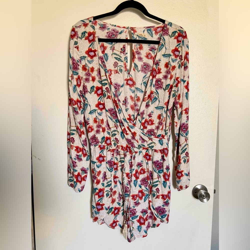 Hollister Floral Long Sleeve Short Romper